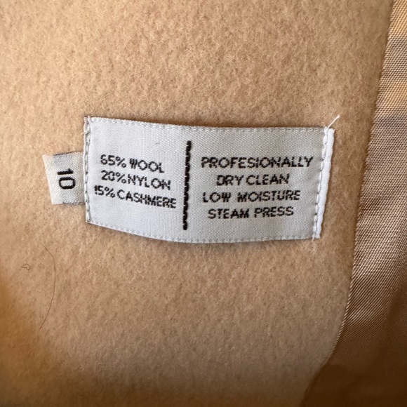 [Evan Picone] Vintage Cream Maxi Wool and Cashmere Blend Belted Coat Sz: 10P - Picture 16 of 16